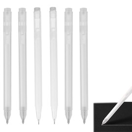 HABNI Set of 6 White Gel Pens Set, White Gel Pen 0.6 mm & 0.8 mm & 1.0 mm Line Width, Waterproof 2 Point Pen for Drawing, White Gel Pen for Guest Books and Painting on Black Paper