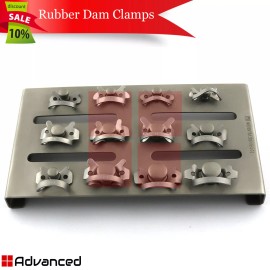 Medentra Endodontic Rubber Dam Clamps With Tray Dental Instruments Retainers Molar -12Pcs
