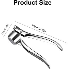 Professional Kitchen Garlic Press/Mincer/Crusher, Kitchen Ginger Crusher Mincer Chopper, User-Friendly Chopper, Easy to Clean and Durable Rust Proof & Dishwasher Safe, Stainless Steel