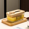 Ymeibe Glass Butter Dish with Bamboo Lid and Knife, 500