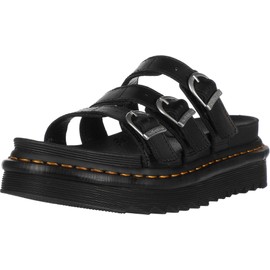 Dr. Martens Women's Slide Sandal, Black Hydro Leather, 10