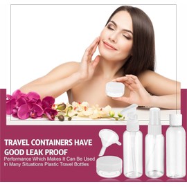 5x Travel Bottles Set for Toiletries Empty Refillable Travel Bottles Clear Plastic Travel Liquid Containers Ideal For Shampoo Cosmetic Lotion Body Wash Makeup Shower Gel Hand Soap Travel 80ml (5PC)