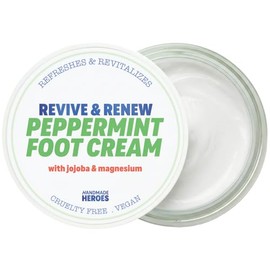 Handmade Heroes Revive & Renew - Máscara de manos y pies de menta – Crema hidratante profunda para talones secos agrietados, manos ásperas y pies cans