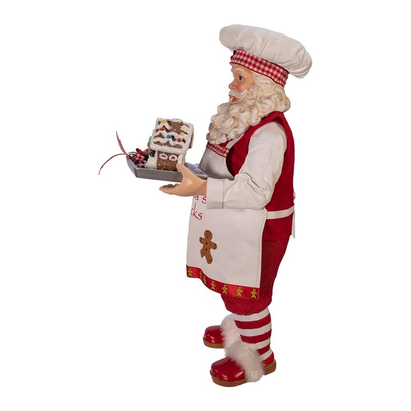 Kurt S. Adler 11-Inch Gingerbread Chef Santa Figurine