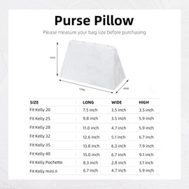 ArcDiary Purse Pillow Shaper Insert, unique pattern handbag shapers, Memory Foam, for Kelly mini/25/28/32/35 bags(Kelly25,Snowflake)