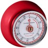 Zassenhaus Magnetic Retro Kitchen Timer, Classic Mechanical Cooking Timer (Red),