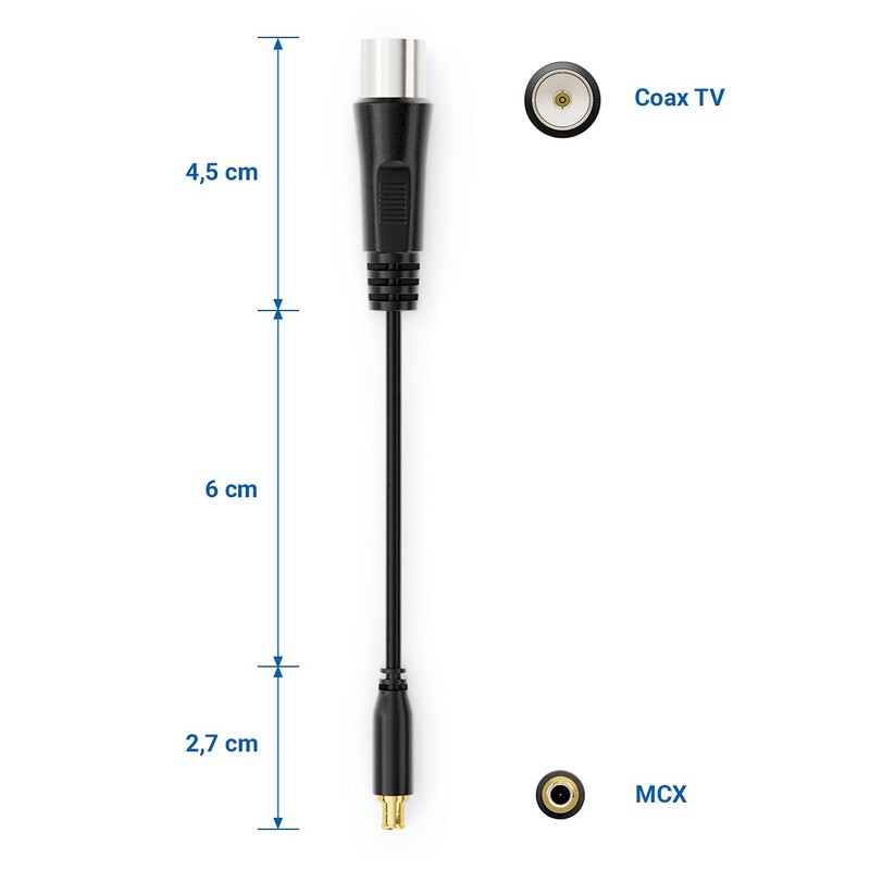 deleyCON Antenna Coaxial to DVB-T Adapter (MCX) - Antenna Female