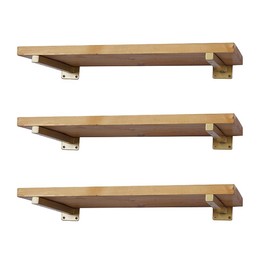 6 Pcs Gold Shelf Bracket 13 Inch Heavy Duty Brackets for Shelf Metal Wall Floating Shelving Brackets Industrial Shelf Brackets for Space Saving