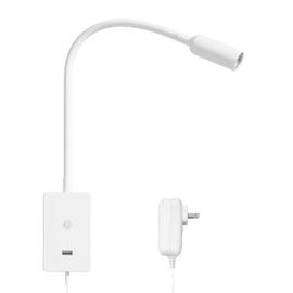 ENUOTEK LED Wall Mounted Reading Light, Dimmable White Book Lights for Bed, Bedside Spot Lamp for Bedroom Headboard with 5V 2A USB Port, Flexible Gooseneck, 4 Brightness Levels, Neutral White Lighting