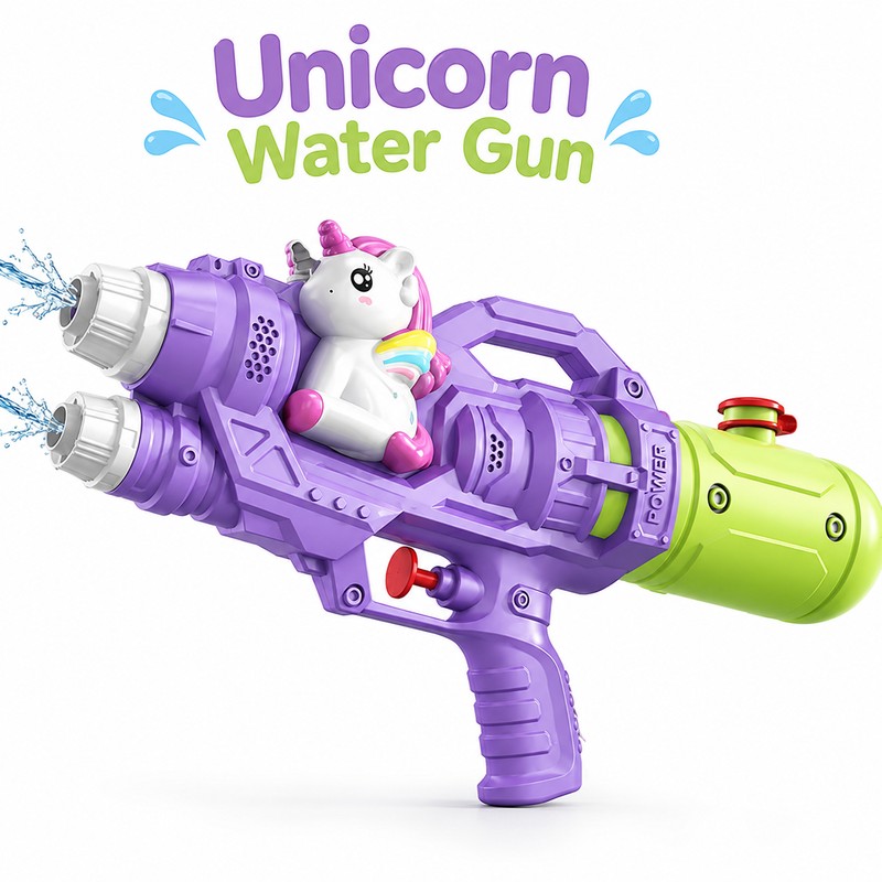 Cartoon Water Gun Toy for Kids – Double-Nozzle Unicorn &