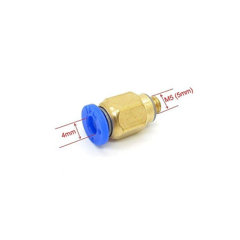 Pxyelec 4 mm to M5 Pneumatic Connectors Male Straight Quick