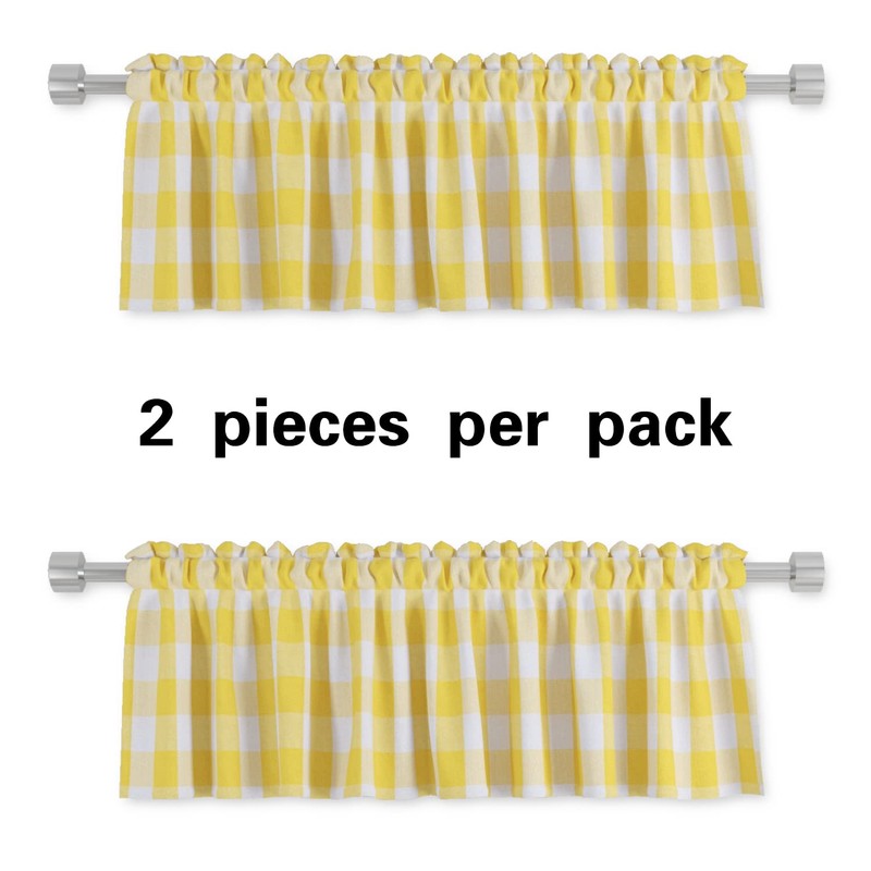 UPOPO 2 cortinas Valences Buffalo Check para cocina, estilo clásico,