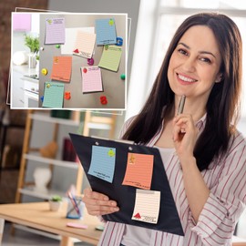 AmazingSpark 12 Pcs Cute Inspirational Sticky Notes, 4*3 Motivational Notepads Positive Emotional Support Gift Funny Lined Memo Note Pads for Office Desk Supplies Coworker Employee(Fruits,Vegetables)