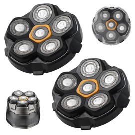 2pcs Magnetic 6 Blade Head Shaver Replacement Heads for Doao JoyKoi Solimpia Singphere AEXIRI Head Shaver