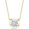 18K Yellow Gold Plated Silver Pendant with Chain Solitaire Necklace