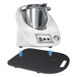 Dokeno Sliding Board for Thermomix TM6 TM5, Board for Thermomix with Wheels & Handle, Effortless Moving Rolling Board Made of Acrylic/Bamboo, Food Processor Accessories, Underlay Board (Acrylic, Black