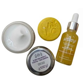 Frecuencia Natural Set de Cuidado Facial, cido Hialurnico Vegetal con Niacinamida, Crema Facial, Srum Glicolico - Kit Perfect Glow Basic con cido...  