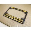 Motorcycle Metal License Plate Frame with U.S. Combat Veteran Design