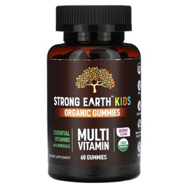 YumV's Strong Earth Kids Organic Gummies, Multi Vitamin, Berry, 60 Gummies