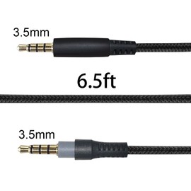 Sqrgreat Replacement for Hyperx Cloud Alpha, Hyperx Cloud Mix, Hyperx Cloud Stinger Gaming Headset Cable Cord, Volume Control Inline Mute Audio Aux Cable Cord Wire(No Inline Mic, 6.5Ft)