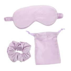 Gatuida Cute Sleep Mask Set for Women Adjustable Elastic Eye Mask for Travel Naps Soft Blackout Eyeshade with Bag Hair Ties for Comfortable Sleep