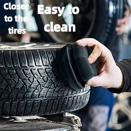 Professional Tire Shine Applicator Kit - 3-Pack Reusable Car Cleaning Sponges with Foam & Microfiber Pads for Streak-Free Tire Dressing Application (SUV/Truck Compatible)