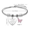AMZQ My Granddaughter Gifts Inspirational Charm Pink Butterfly Bracelet Gift