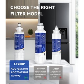 Stokk ADQ36006101 Water Filter Refrigerator Replacement Compatible with LG LT700P, ADQ36006102, ADQ36006113, AGF80300702, Kenmore 9690, 469690, and LT120F Air Filter ADQ73214404, NSF42, 3 Combo