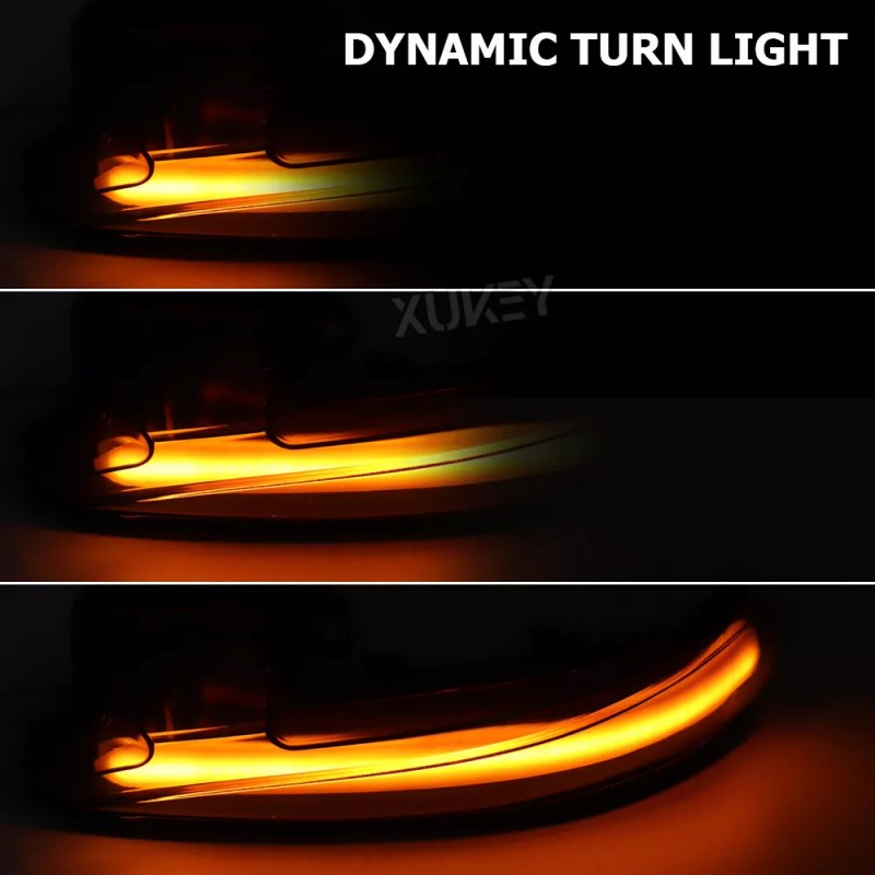 XUKEY 2 Sequential LED Side Mirror Turn Signal Lights Smoked