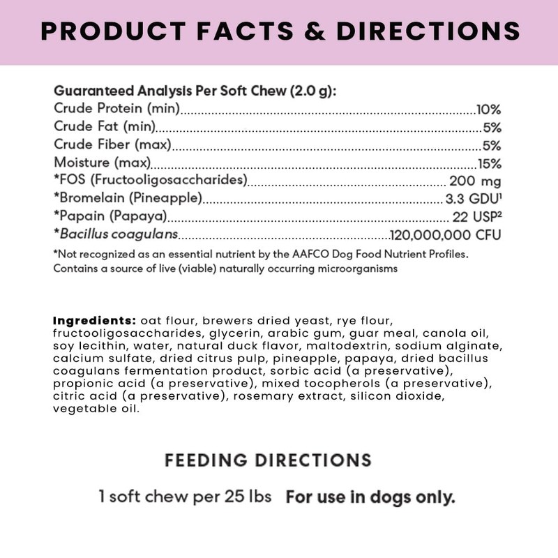 The Pets Table Probiotic Soft Chews Duck Flavored Gut Health