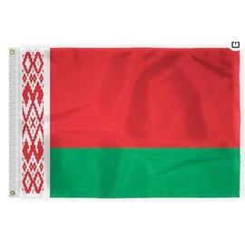 AGAS Belarus Nautical Flag 12x18 inch Mini 200D Nylon Double Stitched Hem Rust Proof Brass Grommets Canvas Header Belarusian Boat Flag