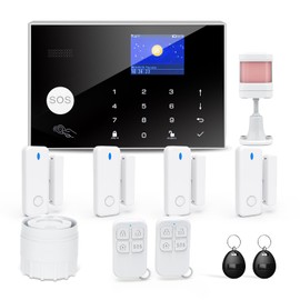 Home Security System, Wireless WiFi Tuya Smart Home Alarm System, No Monthly Fee, for Kids and Pet Safety, Compatible with Alexa and Google, for Apartment House Office, Villa(11 Pieces)