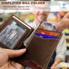 Men Wallet,Top Grain Leather Slim Wallet Magnetic Closure Simplifed Bill