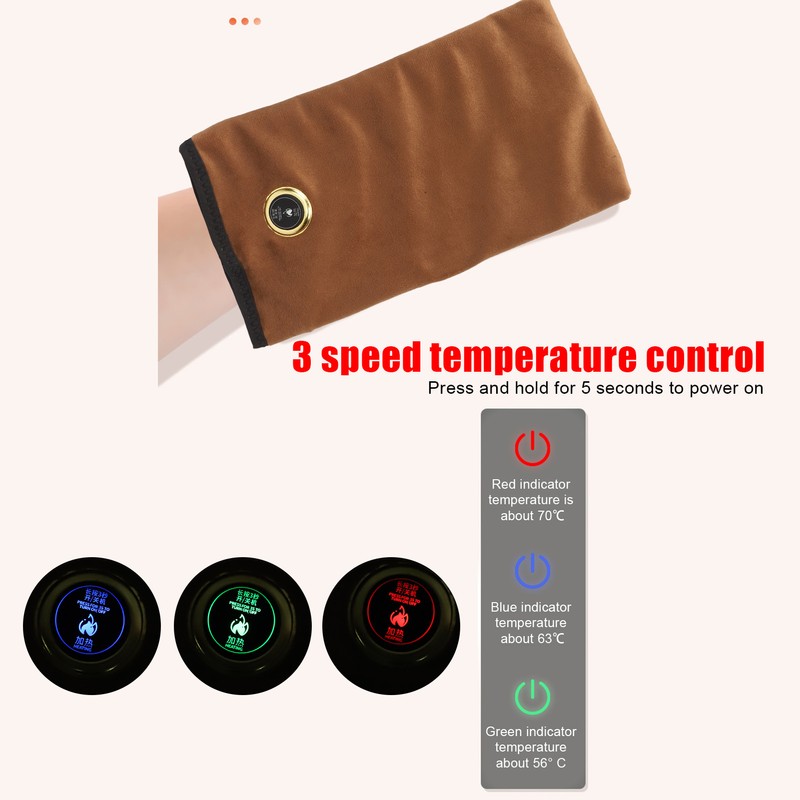 USB Heated Hand Warmer Hot Compress Prevent Freezing 3 Temperature