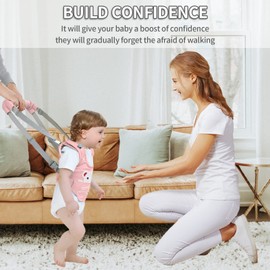Huifen Baby Walker para niñas, arnés ajustable para caminar con entrepierna desmontable, ayuda para aprender a caminar (9-24 meses) (rosa)
