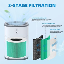 HY1800 Replacement Filter Compatible with MORENTO/CHIVALZ/Honeyuan HY1800 Air Purifier, 3-in-1 H13 True HEPA and Activated Carbon Filtration 2 Pack