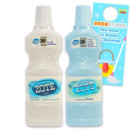 Zote Liquid Soap Variety Pack - Bundle with 2 Bottles of Zote Blanco and Azul Liquid Detergent Plus Door Hanger | White and Blue Laundry Soap 2 Pack (1 Liter Bottles)
