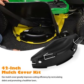 42-Inch Mulch Cover Kit for John Deere Lawn Tractor Deck 100, D, L, and LA Series Mowers with Mounting Hardware - Replaces GY00115