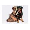 'Girl With Rottweiler Puppy' Temporary Tattoo - Water Resistant, Skin-Safe,