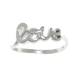 Jewelry Trends Love Script Promise Sterling Silver Ring Size 6