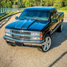 Spec-D Tuning Chrome Housing Clear Lens Headlights w/LED Light Bar Compatible with Chevy GMC C10 C/K 1500 2500 3500 1988-1998, Suburban Tahoe Silverado Sierra, L+R Pair Head Light Lamp Assembly