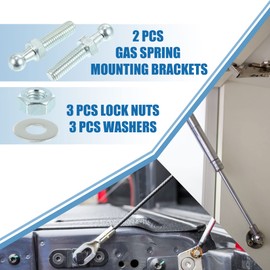 X AUTOHAUX 10mm Car Auto Strut Ball 5/16-18 Thread 1" Long Shank with Hardware Lock Nuts Washers for Gas Lift Support Strut End Fittings Metal Set of 2