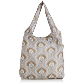 Re-Uz Ultra Light Trendy Folding Reusable Waterproof Carrier Shopper Supermarket Gym Swim Grocery Tote Bag - Deco Grey