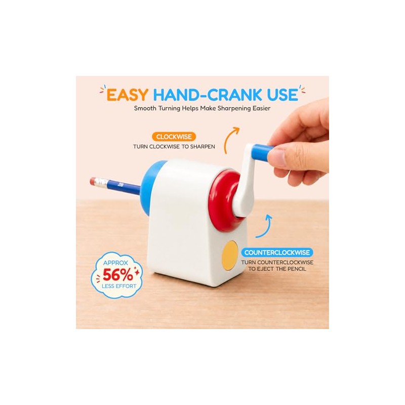 M&G Manual Pencil Sharpener, Hand Crank Pencil Sharpener for 6-8mm