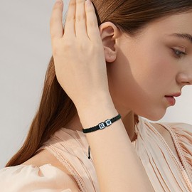 Christmas Gift Valentine's Day Gift Ideas Letter Initial Bracelet for Men Women Teens Son Daughter,Cute Anniversary Birthday Gift Matching Couple Bracelets for Him Her Boyfriend Girlfriend (R)