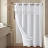 River Dream White Fabric Shower Curtain Set, Cotton Blend, Waffle