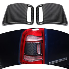 SQQP Carbon Fiber Rear Taillight Tail Light Lamp Cover Trim Kit for Dodge RAM 1500 2019 2020 2021 2022