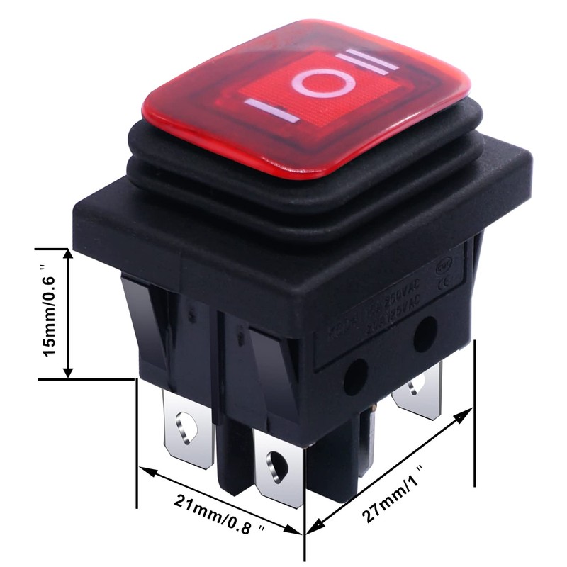 Taiss/2Pcs Waterproof Rocker Toggle Switch 16A 250V 20A 125V AC