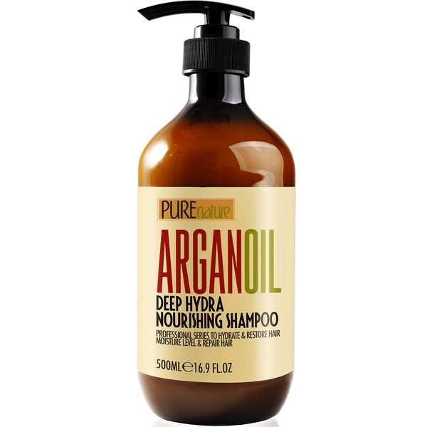 Moroccan Argan Oil Shampoo SLS Free Sulfate Free, Organic for Damaged, Dry, Curly or Frizzy Hair - Thickening for Fine / Thin Hair, Good for Color and Keratin Treated Hair