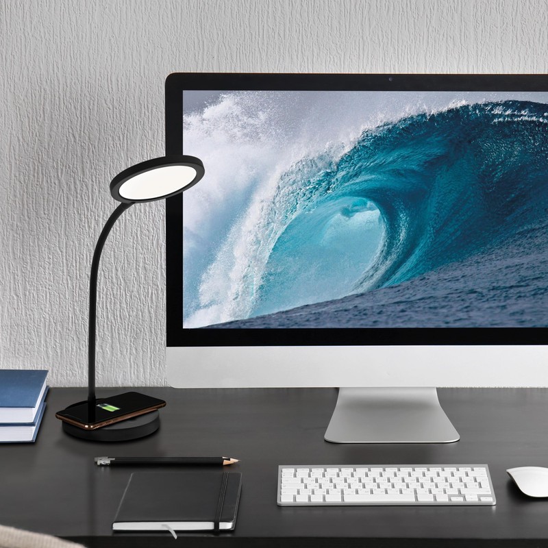 OttLite Good Housekeeping Circular LED Desk Lamp with Wireless Charging